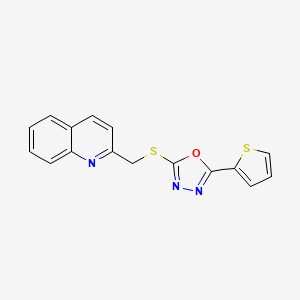 2-({[5-(Thiophen-2-yl)-1,3,4-oxadiazol-2-yl]sulfanyl}methyl)quinoline