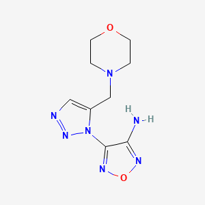 molecular formula C9H13N7O2 B11486933 4-[5-(morpholin-4-ylmethyl)-1H-1,2,3-triazol-1-yl]-1,2,5-oxadiazol-3-amine 