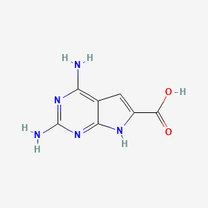 molecular formula C7H7N5O2 B1148695 Ácido 2,4-diamino-7H-pirrolo[2,3-d]pirimidin-6-carboxílico CAS No. 1337881-83-0