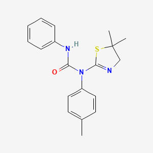 molecular formula C19H21N3OS B11486983 Urea, N-(4,5-dihydro-5,5-dimethyl-2-thiazolyl)-N-(4-methylphenyl)-N'-phenyl- 