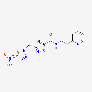 3-[(4-nitro-1H-pyrazol-1-yl)methyl]-N-[2-(pyridin-2-yl)ethyl]-1,2,4-oxadiazole-5-carboxamide