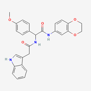 N-(2,3-dihydro-1,4-benzodioxin-6-yl)-2-[(1H-indol-3-ylacetyl)amino]-2-(4-methoxyphenyl)acetamide