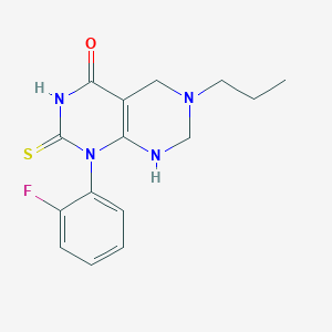 1-(2-fluorophenyl)-6-propyl-2-sulfanyl-5,6,7,8-tetrahydropyrimido[4,5-d]pyrimidin-4(1H)-one