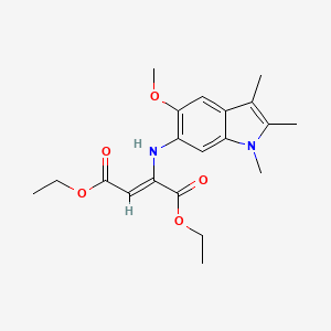 molecular formula C20H26N2O5 B11487044 diethyl (2Z)-2-[(5-methoxy-1,2,3-trimethyl-1H-indol-6-yl)amino]but-2-enedioate 