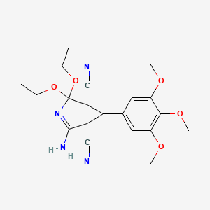 2-Amino-4,4-diethoxy-6-(3,4,5-trimethoxyphenyl)-3-azabicyclo[3.1.0]hex-2-ene-1,5-dicarbonitrile