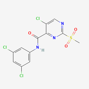 molecular formula C12H8Cl3N3O3S B11487067 5-chloro-N-(3,5-dichlorophenyl)-2-(methylsulfonyl)pyrimidine-4-carboxamide 