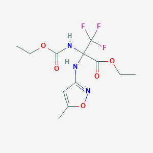 Propanoic acid, 2-[(ethoxycarbonyl)amino]-3,3,3-trifluoro-2-[(5-methyl-3-isoxazolyl)amino]-, ethyl ester