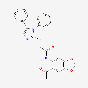 N-(6-acetyl-1,3-benzodioxol-5-yl)-2-[(1,5-diphenyl-1H-imidazol-2-yl)sulfanyl]acetamide