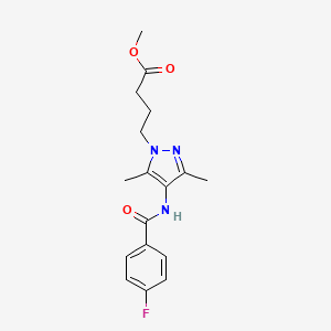 methyl 4-(4-{[(4-fluorophenyl)carbonyl]amino}-3,5-dimethyl-1H-pyrazol-1-yl)butanoate