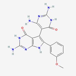 2-amino-5-(2,4-diamino-6-oxo-1,6-dihydropyrimidin-5-yl)-6-(3-methoxyphenyl)-3,7-dihydro-4H-pyrrolo[2,3-d]pyrimidin-4-one