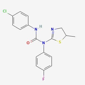 molecular formula C17H15ClFN3OS B11487150 3-(4-Chlorophenyl)-1-(4-fluorophenyl)-1-(5-methyl-4,5-dihydro-1,3-thiazol-2-yl)urea 