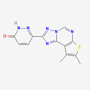 molecular formula C13H10N6OS B11487183 6-(8,9-dimethylthieno[3,2-e][1,2,4]triazolo[1,5-c]pyrimidin-2-yl)pyridazin-3(2H)-one 