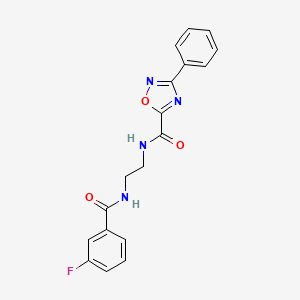 N-(2-{[(3-fluorophenyl)carbonyl]amino}ethyl)-3-phenyl-1,2,4-oxadiazole-5-carboxamide