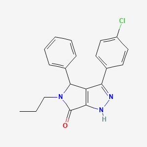 molecular formula C20H18ClN3O B11487190 3-(4-chlorophenyl)-4-phenyl-5-propyl-4,5-dihydropyrrolo[3,4-c]pyrazol-6(1H)-one 