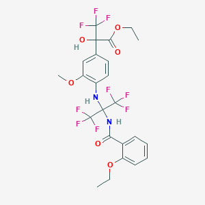 Ethyl 2-{4-[(2-{[(2-ethoxyphenyl)carbonyl]amino}-1,1,1,3,3,3-hexafluoropropan-2-yl)amino]-3-methoxyphenyl}-3,3,3-trifluoro-2-hydroxypropanoate