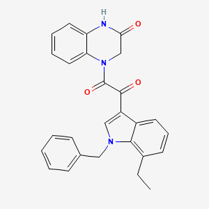 molecular formula C27H23N3O3 B11487195 1-(1-benzyl-7-ethyl-1H-indol-3-yl)-2-(3-oxo-3,4-dihydroquinoxalin-1(2H)-yl)ethane-1,2-dione 