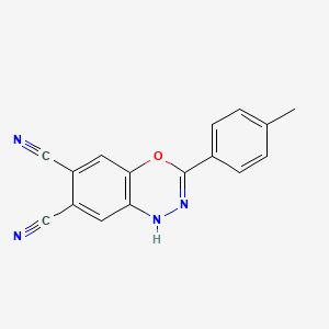 molecular formula C16H10N4O B11487202 3-(4-methylphenyl)-1H-4,1,2-benzoxadiazine-6,7-dicarbonitrile 