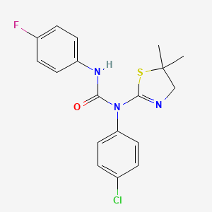 1-(4-Chlorophenyl)-1-(5,5-dimethyl-4,5-dihydro-1,3-thiazol-2-yl)-3-(4-fluorophenyl)urea