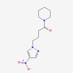 molecular formula C12H18N4O3 B11487220 4-(4-nitro-1H-pyrazol-1-yl)-1-(piperidin-1-yl)butan-1-one 