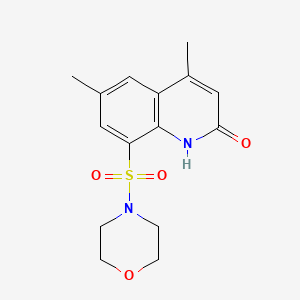 molecular formula C15H18N2O4S B11487241 4,6-dimethyl-8-(morpholin-4-ylsulfonyl)quinolin-2(1H)-one 