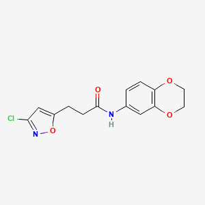 3-(3-chloro-1,2-oxazol-5-yl)-N-(2,3-dihydro-1,4-benzodioxin-6-yl)propanamide