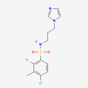 molecular formula C13H15Cl2N3O2S B11487256 2,4-Dichloro-N-(3-imidazol-1-yl-propyl)-3-methyl-benzenesulfonamide 