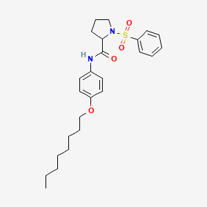 molecular formula C25H34N2O4S B11487264 N-[4-(octyloxy)phenyl]-1-(phenylsulfonyl)prolinamide 