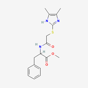 molecular formula C17H21N3O3S B11487267 methyl N-{[(4,5-dimethyl-1H-imidazol-2-yl)sulfanyl]acetyl}phenylalaninate 