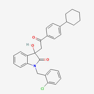 1-(2-chlorobenzyl)-3-[2-(4-cyclohexylphenyl)-2-oxoethyl]-3-hydroxy-1,3-dihydro-2H-indol-2-one