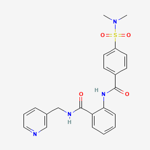 molecular formula C22H22N4O4S B11487286 2-({[4-(dimethylsulfamoyl)phenyl]carbonyl}amino)-N-(pyridin-3-ylmethyl)benzamide 