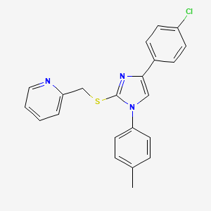 2-({[4-(4-chlorophenyl)-1-(4-methylphenyl)-1H-imidazol-2-yl]sulfanyl}methyl)pyridine