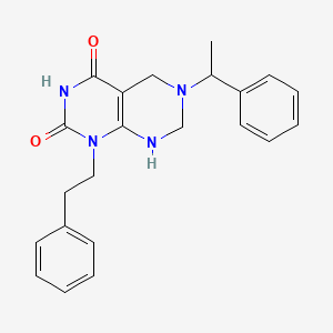 2-hydroxy-6-(1-phenylethyl)-1-(2-phenylethyl)-5,6,7,8-tetrahydropyrimido[4,5-d]pyrimidin-4(1H)-one