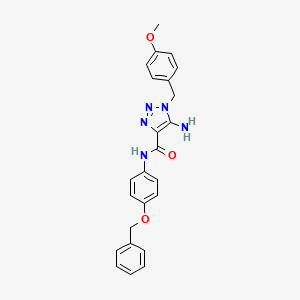 molecular formula C24H23N5O3 B11487354 5-amino-N-[4-(benzyloxy)phenyl]-1-(4-methoxybenzyl)-1H-1,2,3-triazole-4-carboxamide 