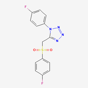 molecular formula C14H10F2N4O2S B11487388 1-(4-fluorophenyl)-5-{[(4-fluorophenyl)sulfonyl]methyl}-1H-tetrazole 