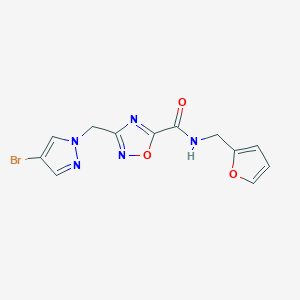 3-[(4-bromo-1H-pyrazol-1-yl)methyl]-N-(furan-2-ylmethyl)-1,2,4-oxadiazole-5-carboxamide