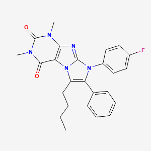 molecular formula C25H24FN5O2 B11487433 6-butyl-8-(4-fluorophenyl)-1,3-dimethyl-7-phenyl-1H-imidazo[2,1-f]purine-2,4(3H,8H)-dione 