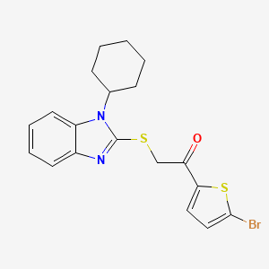 1-(5-bromothiophen-2-yl)-2-[(1-cyclohexyl-1H-benzimidazol-2-yl)sulfanyl]ethanone