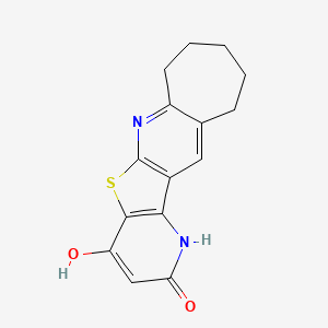 molecular formula C15H14N2O2S B11487466 16-hydroxy-18-thia-2,13-diazatetracyclo[9.7.0.03,9.012,17]octadeca-1(11),2,9,12(17),15-pentaen-14-one 