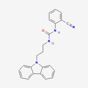 molecular formula C23H20N4O B11487478 Urea, N-[3-(9H-carbazol-9-yl)propyl]-N'-(2-cyanophenyl)- 