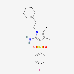 1-[2-(cyclohex-1-en-1-yl)ethyl]-3-[(4-fluorophenyl)sulfonyl]-4,5-dimethyl-1H-pyrrol-2-amine