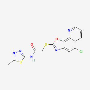 2-[(5-chloro[1,3]oxazolo[4,5-h]quinolin-2-yl)sulfanyl]-N-(5-methyl-1,3,4-thiadiazol-2-yl)acetamide