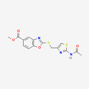 Methyl 2-({[2-(acetylamino)-1,3-thiazol-4-yl]methyl}sulfanyl)-1,3-benzoxazole-5-carboxylate