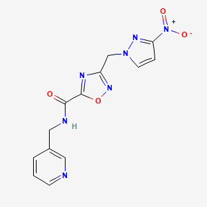 3-[(3-nitro-1H-pyrazol-1-yl)methyl]-N-(pyridin-3-ylmethyl)-1,2,4-oxadiazole-5-carboxamide