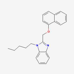 molecular formula C23H24N2O B11487528 2-[(naphthalen-1-yloxy)methyl]-1-pentyl-1H-benzimidazole 