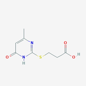 molecular formula C8H10N2O3S B11487529 3-[(4-Methyl-6-oxo-1,6-dihydropyrimidin-2-yl)sulfanyl]propanoic acid 