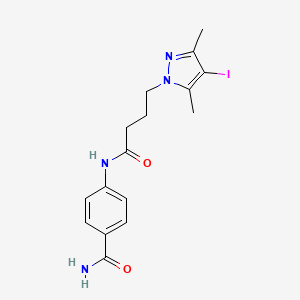 4-{[4-(4-iodo-3,5-dimethyl-1H-pyrazol-1-yl)butanoyl]amino}benzamide