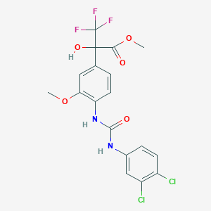 Methyl 2-(4-{[(3,4-dichlorophenyl)carbamoyl]amino}-3-methoxyphenyl)-3,3,3-trifluoro-2-hydroxypropanoate