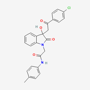 2-{3-[2-(4-chlorophenyl)-2-oxoethyl]-3-hydroxy-2-oxo-2,3-dihydro-1H-indol-1-yl}-N-(4-methylphenyl)acetamide