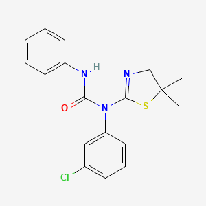 molecular formula C18H18ClN3OS B11487587 Urea, N-(3-chlorophenyl)-N-(4,5-dihydro-5,5-dimethyl-2-thiazolyl)-N'-phenyl- 