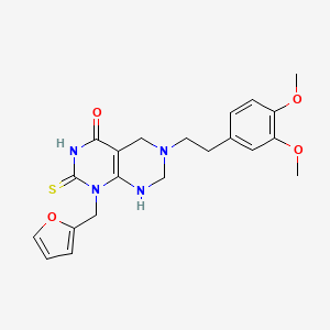 6-[2-(3,4-dimethoxyphenyl)ethyl]-1-(furan-2-ylmethyl)-2-sulfanyl-5,6,7,8-tetrahydropyrimido[4,5-d]pyrimidin-4(1H)-one